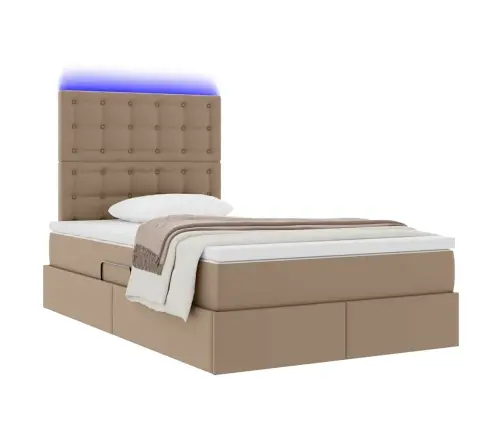 Lova Su Led Juostelių Žibintais Kapučino 120 X 200 Cm Pvc