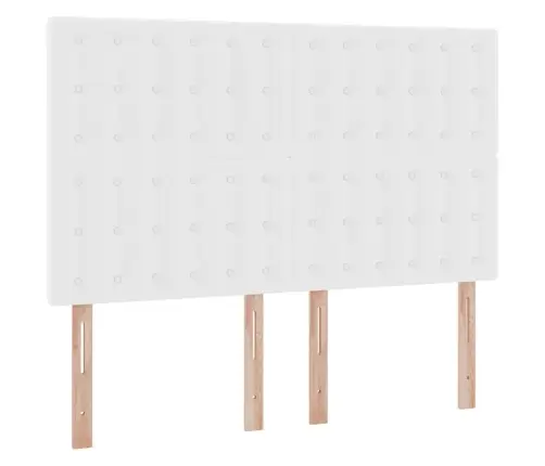 Led-Valgusega Hoiuvoodi Puhas Valge 140 X 190 Cm Kunstnahk