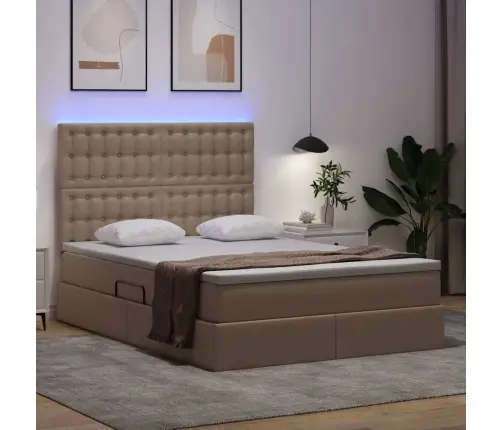 Lova Su Daiktų Laikymo Vieta Ir Led Kapučino 140 X 190 Cm