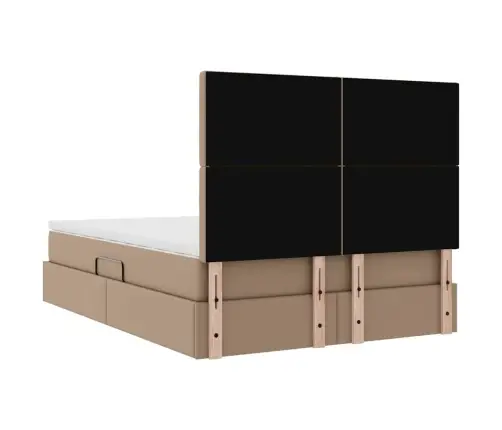 Gulta Ar Led Sloksnes Lukturiem Kafija 140 X 200 Cm Pvc Vidaxl