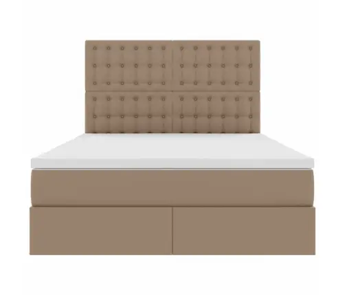 Gulta Ar Led Sloksnes Lukturiem Kafija 140 X 200 Cm Pvc Vidaxl