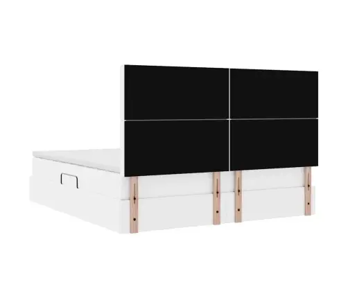 Lova Su Daiktų Laikymo Vieta Ir Led Švari Balta 160 X 200 Cm