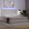 Gulta Ar Uzglabāšanas Vietu Un Led Tīra Balta 180 X 200 Cm Vidaxl