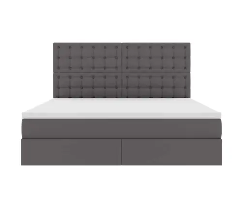 Gulta Ar Led Sloksnes Lukturiem Pelēka 180 X 200 Cm Pvc Vidaxl