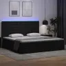 Gulta Ar Uzglabāšanas Vietu Un Led Melna 200 X 200 Cm Vidaxl