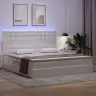 Gulta Ar Led Sloksnes Lukturiem Tīra Balta 200 X 200 Cm Pvc Vidaxl