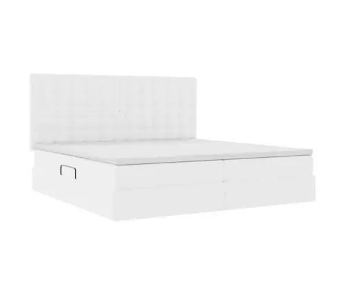 Gulta Ar Led Sloksnes Lukturiem Tīra Balta 200 X 200 Cm Pvc Vidaxl