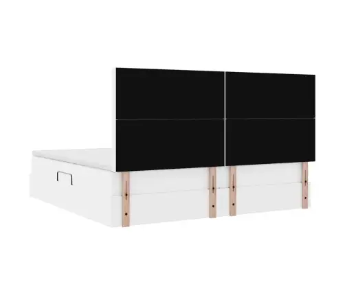 Gulta Ar Led Sloksnes Lukturiem Tīra Balta 200 X 200 Cm Pvc Vidaxl