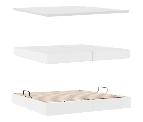 Gulta Ar Led Sloksnes Lukturiem Tīra Balta 200 X 200 Cm Pvc Vidaxl