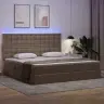 Gulta Ar Led Sloksnes Lukturiem Kafija 200 X 200 Cm Pvc Vidaxl