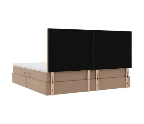 Gulta Ar Led Sloksnes Lukturiem Kafija 200 X 200 Cm Pvc Vidaxl