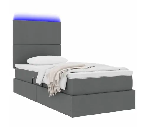 Led-Valgusega Hoiuvoodi Lediga Tumehall 90 X 190 Cm Polüester