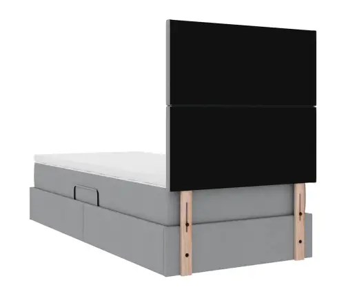 Lova Su Daiktų Laikymo Vieta Ir Led Šviesiai Pilka 100 X 200 Cm