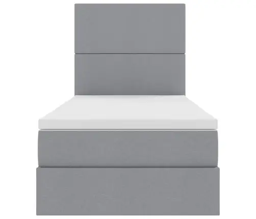 Lova Su Daiktų Laikymo Vieta Ir Led Šviesiai Pilka 100 X 200 Cm