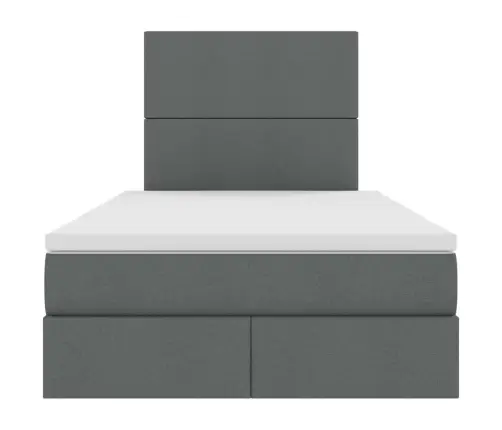 Gulta Ar Uzglabāšanas Vietu Un Led Tumši Pelēks 120 X 190 Cm Vidaxl