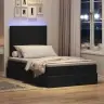 Gulta Ar Uzglabāšanas Vietu Un Led Melna 120 X 190 Cm Vidaxl