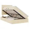 Gulta Ar Led Sloksnes Lukturiem Krēms 120 X 200 Cm Audums Vidaxl