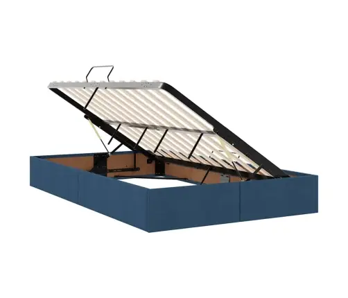 Gulta Ar Led Sloksnes Lukturiem Zila 120 X 200 Cm Audums Vidaxl