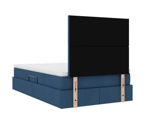 Gulta Ar Led Sloksnes Lukturiem Zila 120 X 200 Cm Audums Vidaxl