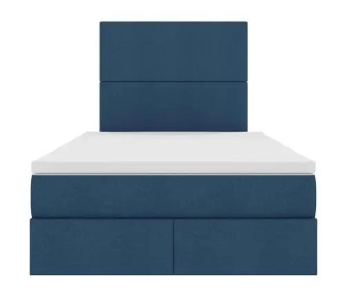 Gulta Ar Led Sloksnes Lukturiem Zila 120 X 200 Cm Audums Vidaxl