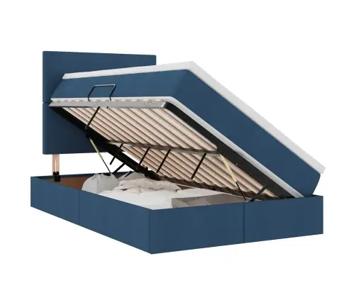 Gulta Ar Led Sloksnes Lukturiem Zila 120 X 200 Cm Audums Vidaxl