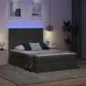 Gulta Ar Galvas Klāju Tumši Pelēks 140 X 190 Cm Audums Vidaxl
