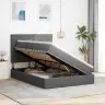 Gulta Ar Galvas Klāju Tumši Pelēks 140 X 190 Cm Audums Vidaxl