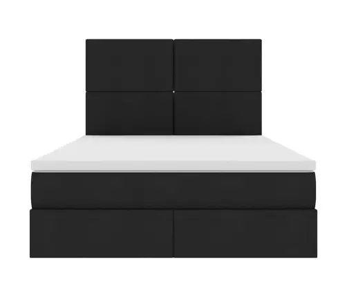 Lova Su Daiktų Laikymo Vieta Ir Led Juoda 140 X 200 Cm