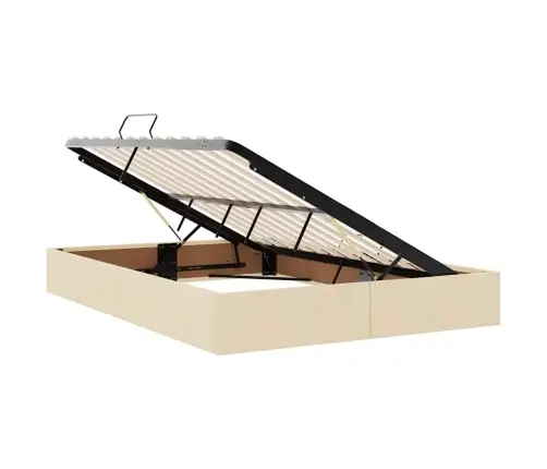 Gulta Ar Led Sloksnes Lukturiem Krēms 140 X 200 Cm Audums Vidaxl