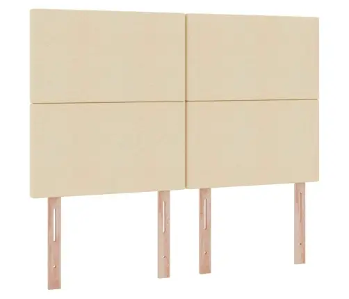 Gulta Ar Led Sloksnes Lukturiem Krēms 140 X 200 Cm Audums Vidaxl