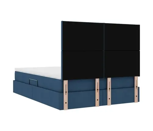 Gulta Ar Led Sloksnes Lukturiem Zila 140 X 200 Cm Audums Vidaxl