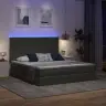 Gulta Ar Galvas Klāju Tumši Pelēks 160 X 200 Cm Audums Vidaxl