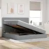 Gulta Ar Galvas Klāju Gaiši Pelēks 200 X 200 Cm Audums Vidaxl