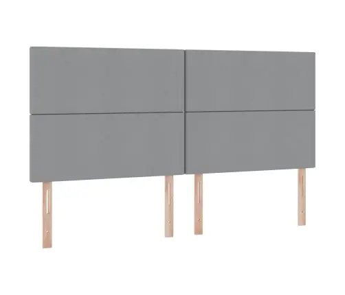 Gulta Ar Galvas Klāju Gaiši Pelēks 200 X 200 Cm Audums Vidaxl