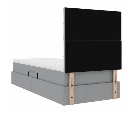 Lova Su Daiktų Laikymo Vieta Ir Led Šviesiai Pilka 100 X 200 Cm