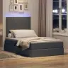 Gulta Ar Uzglabāšanas Vietu Un Led Tumši Pelēks 120 X 190 Cm Vidaxl