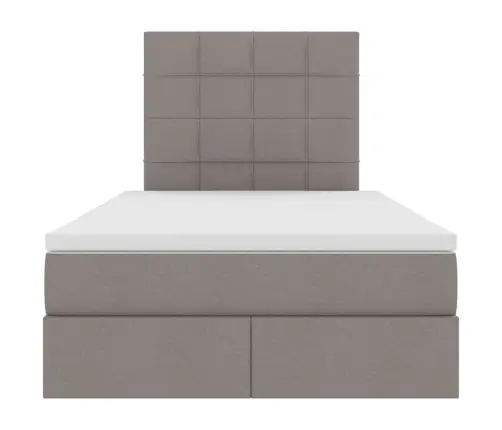 Gulta Ar Led Sloksnes Lukturiem Pelēkbrūna 120 X 200 Cm Audums Vidaxl