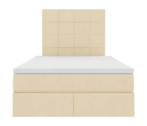 Gulta Ar Led Sloksnes Lukturiem Krēms 120 X 200 Cm Audums Vidaxl