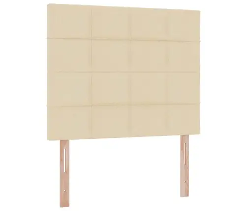 Gulta Ar Led Sloksnes Lukturiem Krēms 120 X 200 Cm Audums Vidaxl