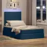 Gulta Ar Led Sloksnes Lukturiem Zila 120 X 200 Cm Audums Vidaxl