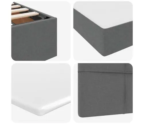 Lova Su Daiktų Laikymo Vieta Ir Led Tamsiai Pilka 140 X 190 Cm