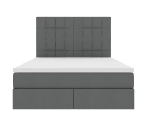 Lova Su Daiktų Laikymo Vieta Ir Led Tamsiai Pilka 140 X 190 Cm