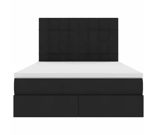 Gulta Ar Led Sloksnes Lukturiem Melna 140 X 190 Cm Audums Vidaxl