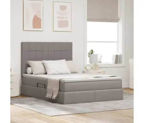 Lova Su Daiktų Laikymo Vieta Ir Led Taupe 140 X 200 Cm