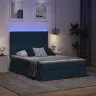 Led-Valgusega Hoiuvoodi Peaga Sinine 140 X 200 Cm Polüester