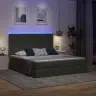 Gulta Ar Galvas Klāju Tumši Pelēks 160 X 200 Cm Audums Vidaxl
