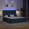 Gulta Ar Led Sloksnes Lukturiem Zila 160 X 200 Cm Audums Vidaxl