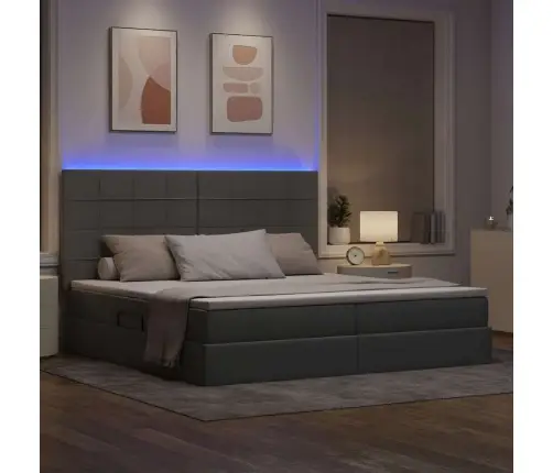 Lova Su Galvūgalio Šviesiai Pilka 200 X 200 Cm Audinys