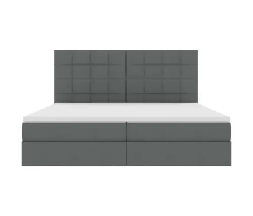 Led-Valgusega Hoiuvoodi Peaga Tumehall 200 X 200 Cm Polüester