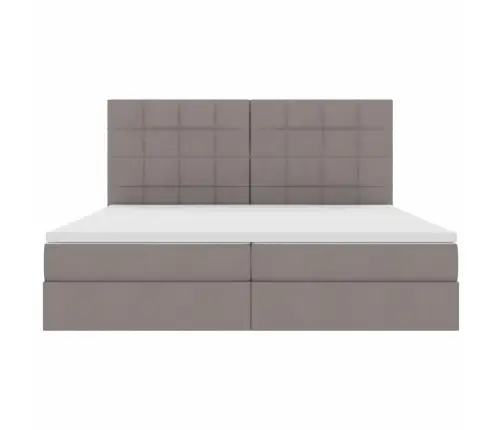 Gulta Ar Led Sloksnes Lukturiem Pelēkbrūna 200 X 200 Cm Audums Vidaxl